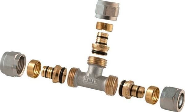 TDM BRASS DEMOUNTABLE THREADED TEE 1445E 20X16X16