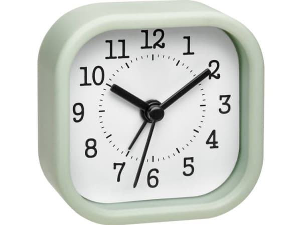 TFA-Dostmann 60.010685, Quartz vekkerklokke, firkant, Grønn, Plast, Analog, Batteri