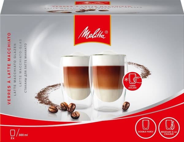Melitta - Latte Macchiato-glass - 300 ml (pakke med 2)