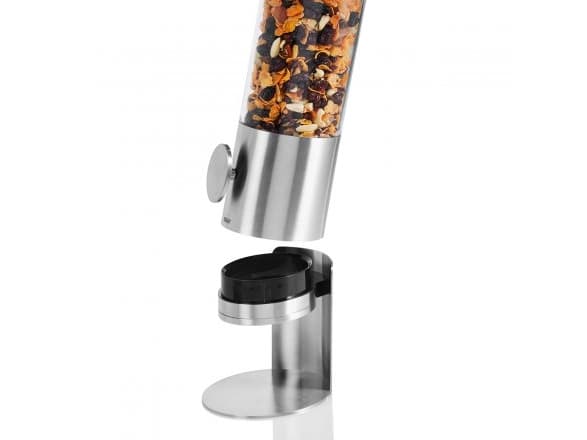 AdHoc DEPOSITO, Bänkmonterad livsmedelsdispenser, 1,5 l, Rostfritt stål, Transparent, Akryl, Rostfritt stål, Frukostflingor, Ris, 15 cm