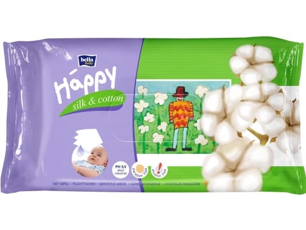 Bella Happy Silk and Cotton kosteuspyyhkeet 64 kpl.