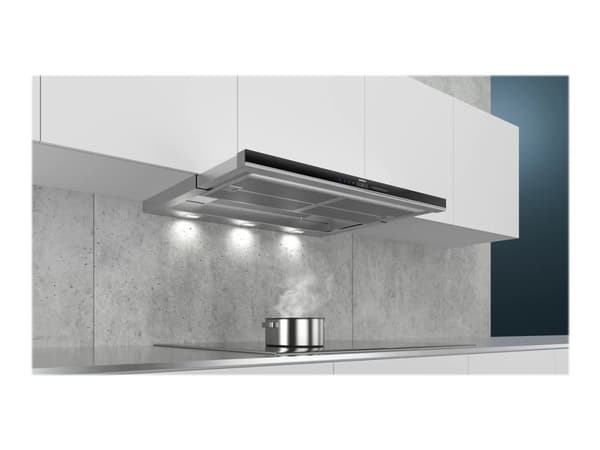 Siemens iQ700 LI99SA684 - Kåpa - teleskopisk - Fördjupning - bredd: 52.4 cm - djup: 29 cm - utsug och återcirkulering (-) - rostfritt stål