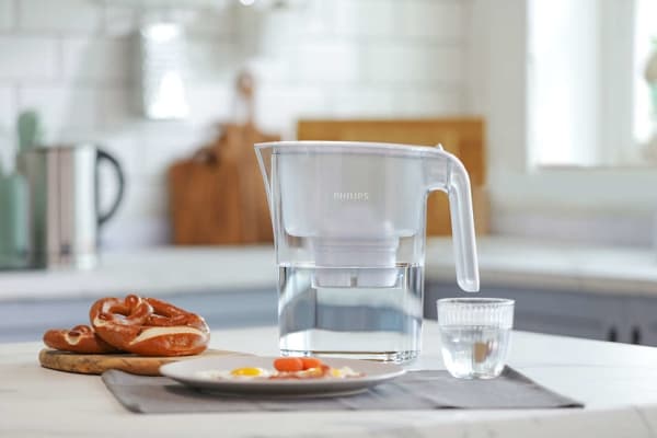 Philips AWP2936WH/10, Vattenfilter kanna, 3 l, Transparent, Vit