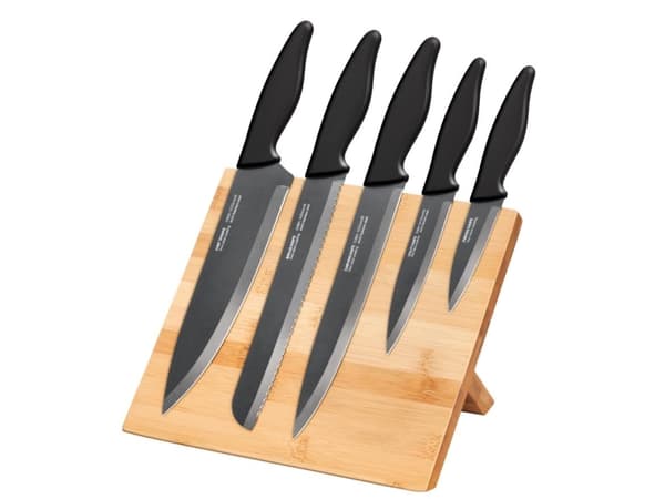 Smile SNS-4, Kniv sett, Rustfritt stål, Grå, Tre, Sort, 20 cm
