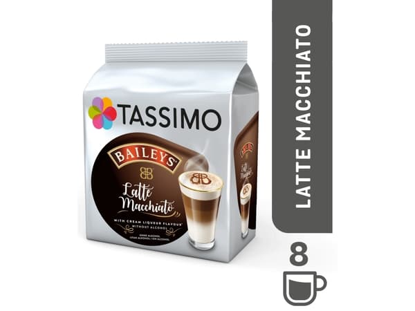 TASSIMO Baileys Latte Macchiato, Kaffekapsel, Latte macchiato, T DISC, 8 kopper, Baileys
