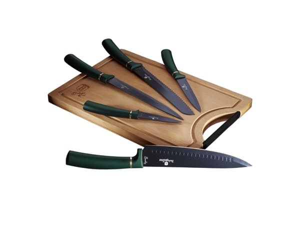 Berlinger Haus BH-2551, Kniv sett, Rustfritt stål, Rustfritt stål, Sort, Grønn, Tre