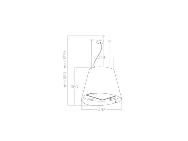 Elica Juno WH/F/50, 690 m³/t, eksos/resirkulering, A, A, C, 67 dB