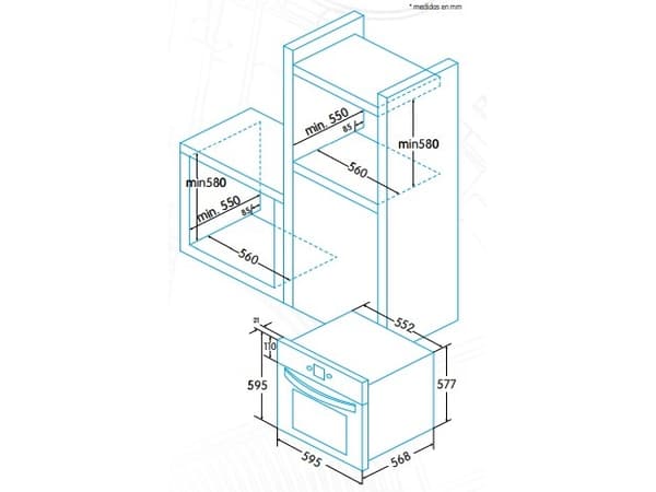 Edesa EOE-6020 X, Medium, Elektrisk ovn, 70 l, 70 l, 1100 W, 50 - 250 °C
