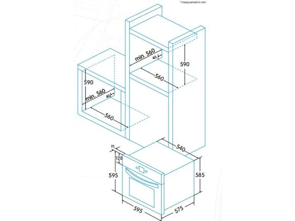 Edesa EOE-8060 P X, Keskikokoinen, Sähköuuni, 65 L, 65 L, 1100 W, 50 - 250 °C