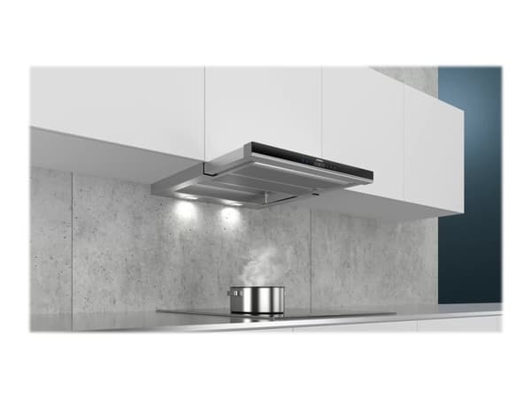 Siemens iQ700 LI67SA671 - Kåpa - teleskopisk - Fördjupning - bredd: 52.4 cm - djup: 29 cm - utsug och återcirkulering (-) - med inbyggd motor - rostf