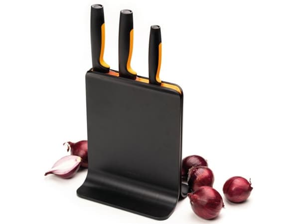 Fiskars Functional Form, Knivblock, Rostfritt stål, Plast, Rostfritt stål, Rostfritt stål, Svart, Svart, Orange