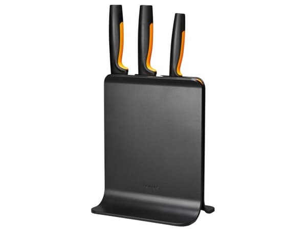 Fiskars Functional Form, Knivblock, Rostfritt stål, Plast, Rostfritt stål, Rostfritt stål, Svart, Svart, Orange