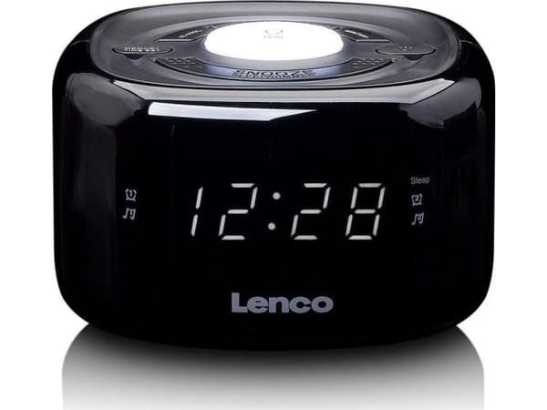 Lenco CR-12 klokkeradio med nattlys sort
