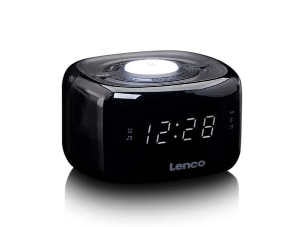 Lenco CR-12 klokkeradio med nattlys sort