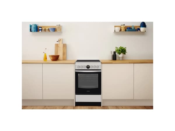 Indesit IS5V8CHX/E, Fritstående komfur, Rustfrit stål, Dreje, Rustfrit stål, Keramisk, 4 vyöhykettä(t)