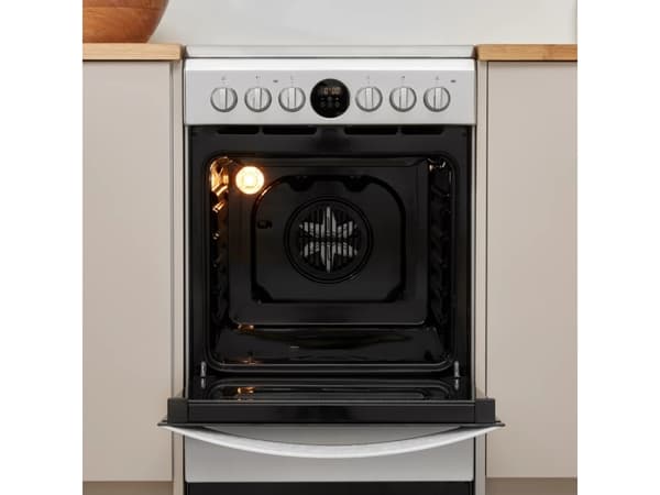 Indesit IS5V8CHX/E, Fritstående komfur, Rustfrit stål, Dreje, Rustfrit stål, Keramisk, 4 vyöhykettä(t)