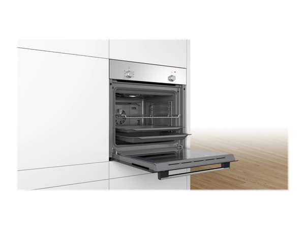 Bosch Serie | 2 HBF010BR1S - Ovn - innebygd - fordypning - bredde: 56 cm - dybde: 55 cm - høyde: 57.5 cm - Klasse A - rustfritt stål