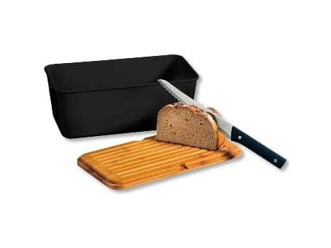 Kesper 58091, Rektangulär, Svart, Trä, Bamboo, Plast, Trä, Bamboo, Lock med gångjärn