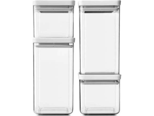 Brabantia Tasty+ - Uppsättning med matförvaringsbehållare - rektangulär - ljusgrå