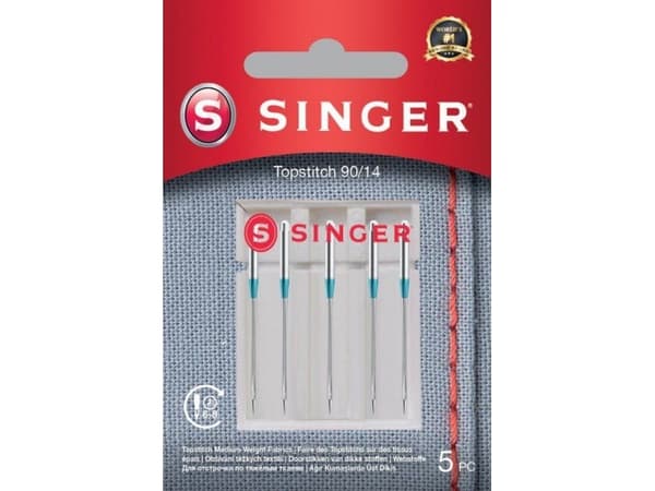 Singer Topstitch Needle 90/14 5PK Metalic Thread 7393033107437