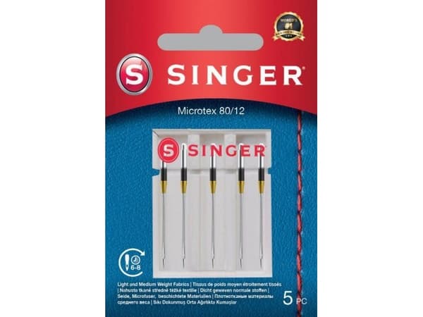 Singer Microtex Needle 80/12 5PK 7393033107406