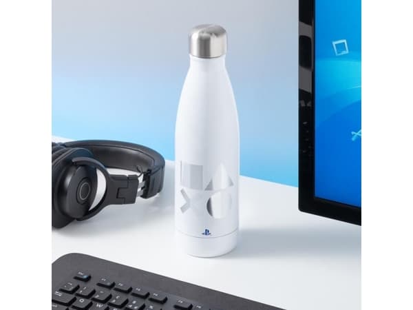Paladone PS5, 500 ml, Daglig bruk, Sølv, Hvit, Rustfritt stål, Skrulokk, Mønster