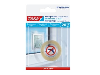 TESA 77740-00000, Kiinnitysteippi, Läpinäkyvä, 1,5 m, Sisätila ja ulkotila, Lasi, Muovi, 20 kg/cm