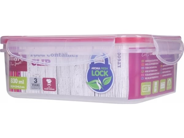 Lamart LT6009, Beholder, Rektangulær, 1,3 l, Translucent, Plast, Kjøtt