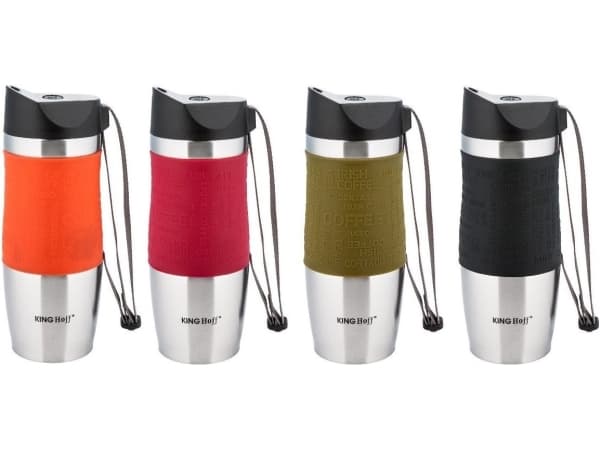 KingHoff Quick Stop thermal mug, assorted colors 380ml (KH-4176)
