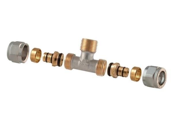 TDM BRASS DEMOUNTABLE THREADED TEE 1460E20X3/4