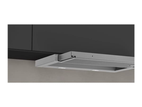 Neff N 30 D46BR12X6 - Kåpa - teleskopisk - Fördjupning - bredd: 52.6 cm - djup: 29 cm - utsug och återcirkulering (-) - med inbyggd motor - silver-me