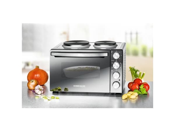 Rommelsbacher KM 3300 - Elektrisk ovn med varmeplater - konveksjon - 30 liter - 3.3 kW - silver/mirror glass