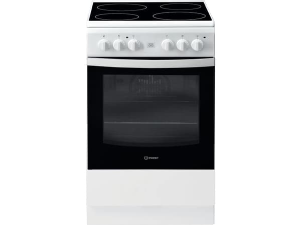 Indesit IS5V8GMW/E, Frittstående komfyr, Hvit, Rotasjon, Hvit, Front, Keramisk