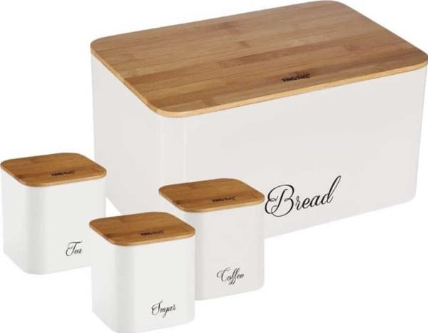 KingHoff Lumarko Bread Box Kinghoff kh-1587 bread box with a set of kitchen containers!