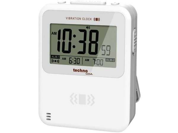 Techno Line WT 350 Quarz Vækkeur Hvid Alarmtider 2 Vibrationsalarm