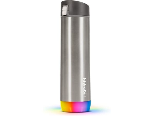iHealth HidrateSpark Steel - älypullo, jossa on olki, 620 ml, ruostumaton