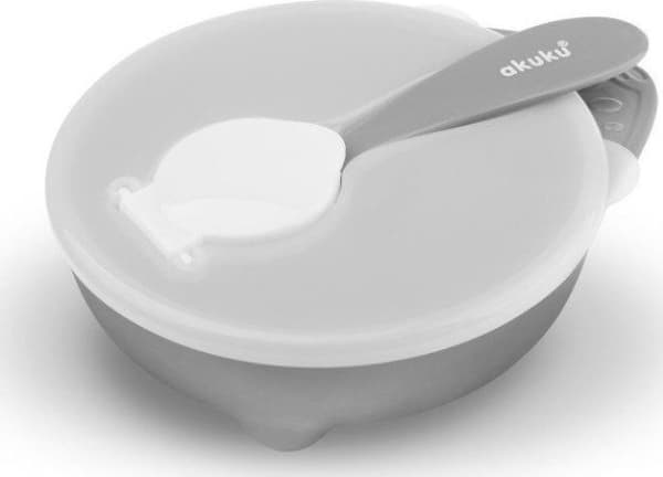 Akuku AKUKU Skål med skje og lokk Grå