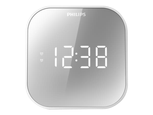 Philips TAR4406/12, Digitaalinen herätyskello, Neliö, Valkoinen, 12/24t, 87,5 - 108 MHz, LED