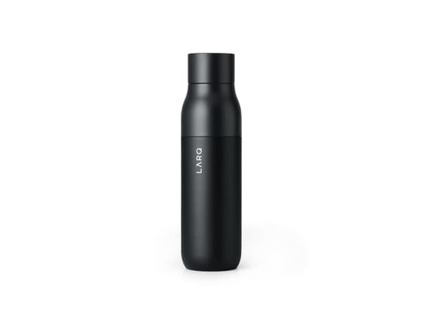 LARQ Bottle PureVis, 500 ml, Daglig användning, Fysisk träning, Vandring, Idrott, Svart, Rostfritt stål, Obsidian Black, Vuxen