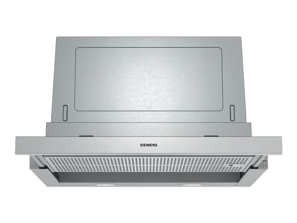 Siemens iQ300 LI67SA531 - Kåpa - teleskopisk - Fördjupning - bredd: 52.4 cm - djup: 29 cm - utsug och återcirkulering (-) - med inbyggd motor - metal