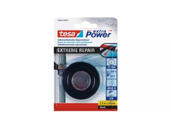 TESA 56064-00001, Musta, Korjaus, -60 °C, 260 °C, 2,5 m, 19 mm