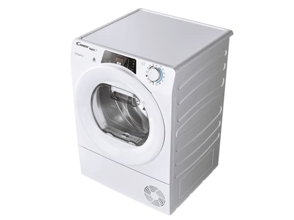 Candy RapidÓ ROE H10A2TE-S, Frittstående, Frontmatet, Varme pumpe, Hvit, Knapper, Rotasjon, Venstre
