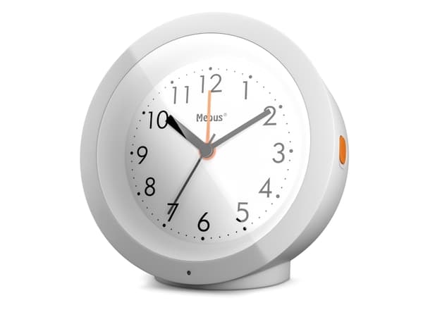 Mebus 25629, Quartz vekkerklokke, Hvit, 12 timers, Analog, Batteri, AA
