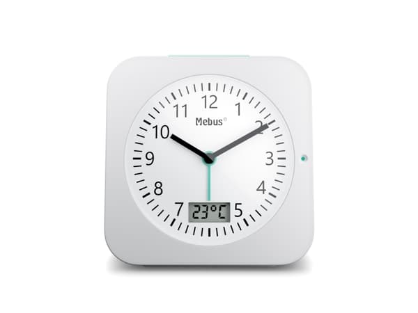 Mebus 25610, Digital vekkerklokke, Hvit, 12 timers, F, °C, Radio/lydsignal, Analog