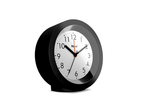 Mebus 25628, Quartz vekkerklokke, Sort, 12 timers, Analog, Batteri, AA