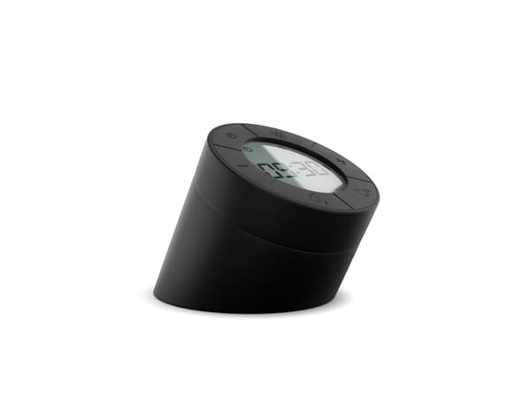 Mebus 25648, Digital vekkerklokke, Cylinder, Sort, 12/24h, Batteri/USB, 80 mm