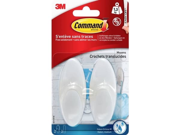 3M Command™ Bad Medium Haken (L x B x H) 86 x 35 x 29 mm Weiß Inhalt: 2 St. (BATH18FGN)