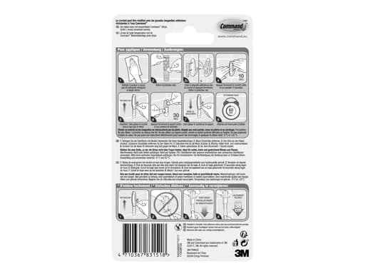 3M W17083, Hvit, Plast, 1 stykker