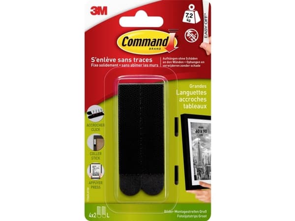 3M Command™ bildemonteringsstrimler svart Innhold: 4 par (17206BLKFGN)