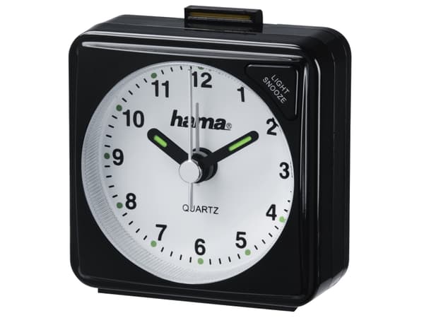 Hama A50 Travel - Alarmklokke - firkantet - kvarts - skrivebord - svart
